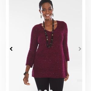 Chico’s‎ Shine Pullover Sweater V-neck Size 0
